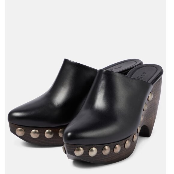 Alaia Le Sabot Black Studded Leather Clogs / Mules EU 40 US 10 - Picture 11 of 14